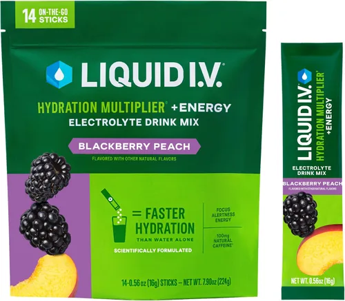 Vista 7 de Liquid I.V.® Multiplicador de Hidratación +Energía - Yuzu Piña Mezcla de Bebida en Polvo con Electrolitos 1 Paquete (14 Porciones)