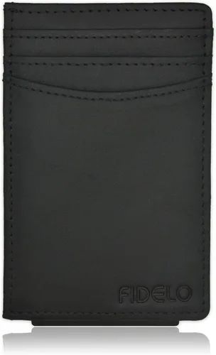 Vista 2 de Fidelo Minimalist Wallet for Men Slim Credit Card Holder Money Clip RFID Blocking Front Pocket Mens Wallets