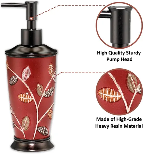 Vista 2 de Zahari Home Aubury - Elegante juego de dispensador de jabón, diseño moderno de impresión para cocina y baño, bomba de loción, jabón para platos