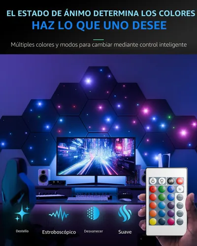 Vista 2 de ZenSonic Paquete de 12 paneles de espuma autoadhesivos a prueba de sonido para paredes de 12 x 10 x 0.4 pulgadas, paneles acústicos hexagonales