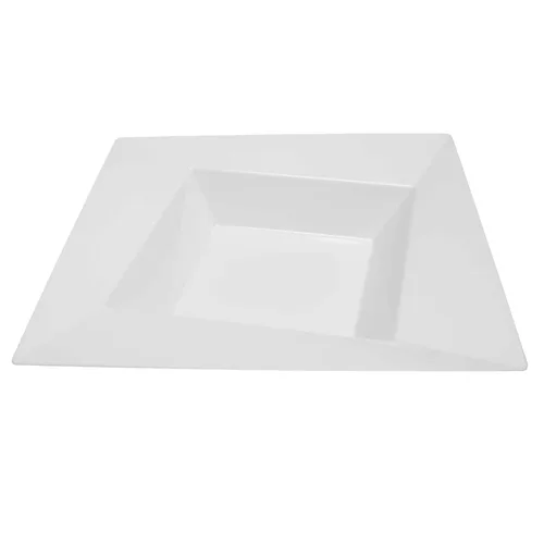 Vista 10 de Party Essentials platos cuadrados de plástico duro, 8", 120 negro (Black Classic)