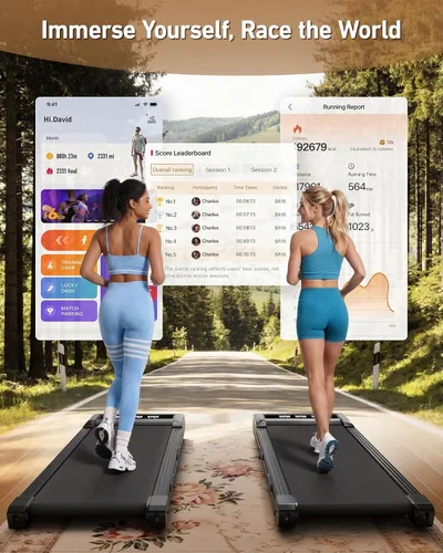 Vista 7 de DeerRun Almohadilla para caminar Z10 con 12% de inclinación automática Negro azabache