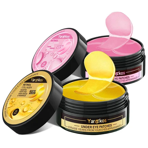 Vista 10 de 60 piezas de parches de oro de 24 K para debajo de los ojos, 30 pares de mascarillas para debajo de los ojos para ojos hinchados y tratamiento