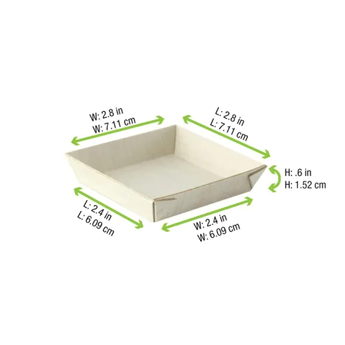 Vista 2 de PacknWood Bandeja cuadrada de madera samurái Plato de madera biodegradable para servir Bandeja Charcaturie Bandeja decorativa para sala