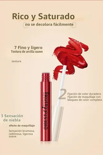 Vista 5 de BestLand - Juego de 12 lápices labiales líquidos mate, color rojo nude, impermeable, de larga duración