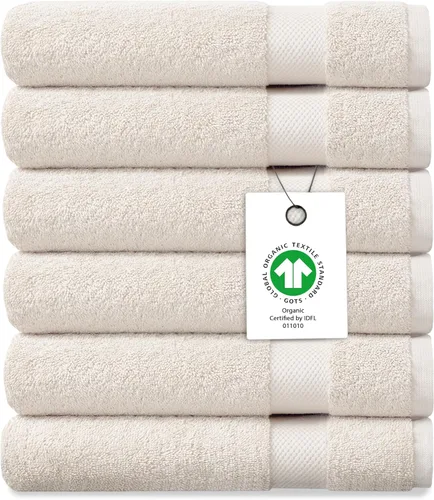 Vista 46 de Toalla de baño de felpa de algodón orgánico de lujo Certificado GOTS y OEKO-TEX Toallas de calidad hotelera premium Tecnología Feather Touch