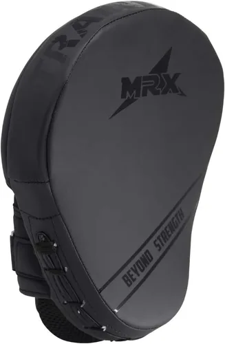 Vista 5 de MRX Gel Tech - Gancho de boxeo y almohadillas de Jab MMA Focus Guantes de entrenamiento Thai Kick Strike Shield Curvo Negro/Blanco