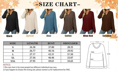 Vista 5 de Heymiss Suéteres Henley de manga larga para mujer, a la moda de otoño, tallas S-2XL