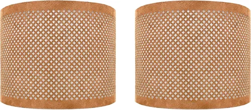 Vista 20 de Royal Designs, Inc. Do It Yourself Drum Hardback Lamp Shade with Stencil Design, UNO Drop Fitter, HB-644U-8BLK-2, Black, 8 x 8 x 8, Pack of 2 Black