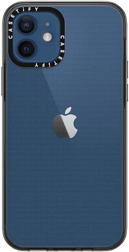 Vista 4 de CASETiFY Funda compacta para iPhone 12 [2 veces probada contra caídas de grado militar / protección contra caídas de 4 pies] - Negro transparente