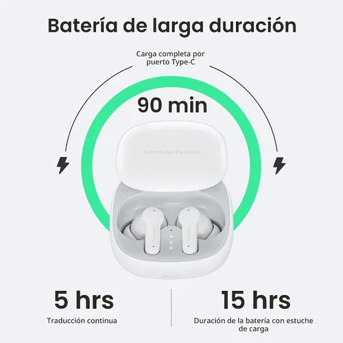 Vista 8 de ANFIER Auriculares de traducción M3 AI en tiempo real, dispositivo de traductor de idiomas en 144 idiomas, 3 en 1 sin conexión de dos vías