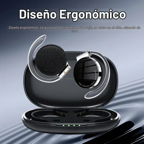 Vista 8 de Jectse Auriculares con clip, Bluetooth 5.2 con estuche de carga, modo brillante, llamadas binaurales HD, color negro