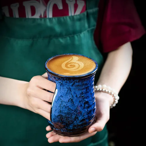 Vista 6 de Taza Calentadora de Manos de Cerámica de 18 oz, Taza de Café Calentadora de Manos Novedosa, Taza de Té, Mantén Tus Manos Calientes, Calentador
