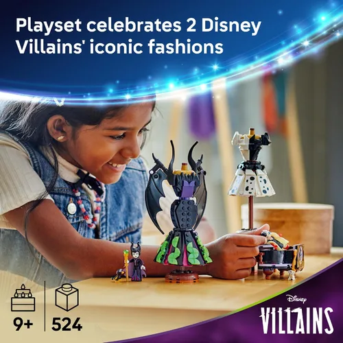 Vista 2 de LEGO Disney Villanos Vestidos de Maléfica y Cruella de Vil Juguetes para Niños - Juguete de Construcción de Moda para Niñas y Niños, a Partir de 9