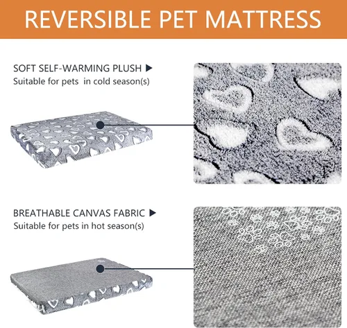 Vista 3 de VANKEAN - Tapete reversible para jaulas frío/cálido, impermeable, lavable, firme, S-XXL gris