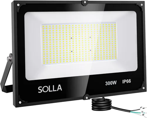 Vista 14 de SOLLA Paquete de 2 luces LED de 100 W, 10000 lm 3000 K, luz de inundación exterior blanca cálida, lámpara de inundación para interiores