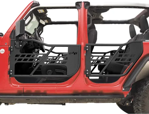 Vista 6 de EAG Puerta tubular Safari con espejo lateral para Wrangler JL 2018-2022 solo 4 puertas