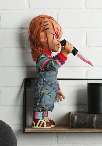 Vista 4 de Muñeco Chucky de 15 pulgadas con licencia oficial, articulado y parlante Multicolor