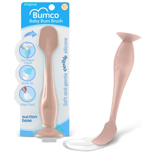 Vista 8 de Bumco Baby Bum Brush + mini espátula de crema para pañales, espátula de glúteos sin BPA, espátula suave para pañales, aplicador de crema de pañales