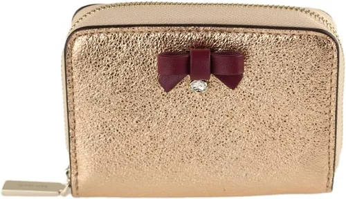 Vista 2 de Kate Spade - Funda pequeña con cremallera alrededor de tarjetero para fiestas, Oro, Cartera