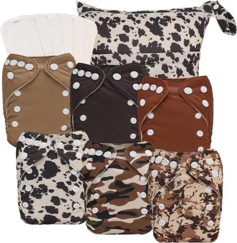 Vista 20 de babygoal Pañales de tela para recién nacidos, paquete de 13 unidades para niños prematuros de 5-12 libras, 6 unidades con 6 insertos y bolsa