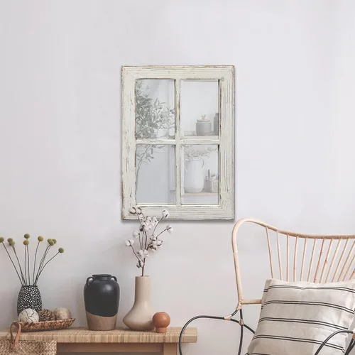 Vista 5 de Espejo rústico para ventana pequeña, decoración de pared de 11 x