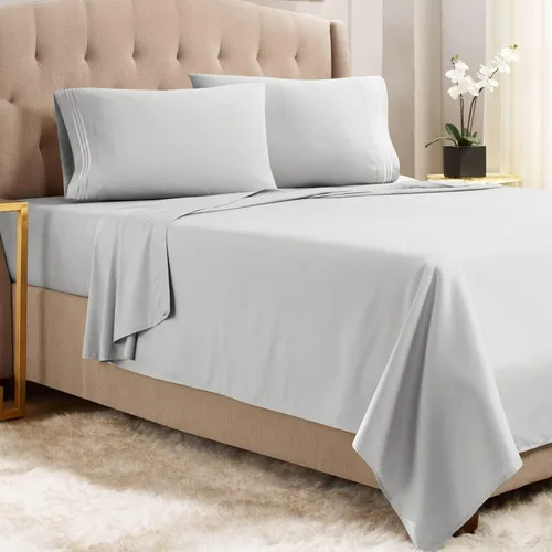 Vista 36 de Juego de sábanas de lujo Juego de cama de lujo, bolsillo extra profundo Juego de sábanas ajustable, sábana de arriba y 2 fundas de almohada, ropa