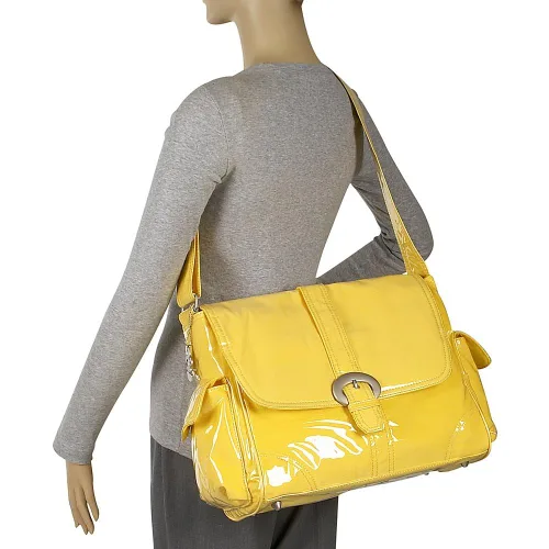 Vista 2 de Kalencom Bolsa de hebilla laminada, pana de chocolate