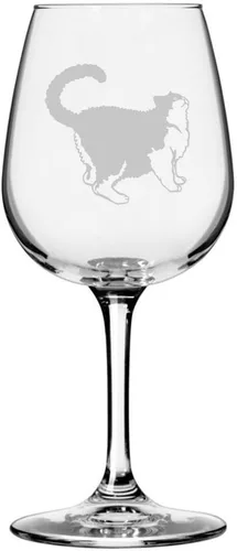 Vista 81 de Copa de vino de 12.75 onzas con temática de gato abisinio grabada para todo uso