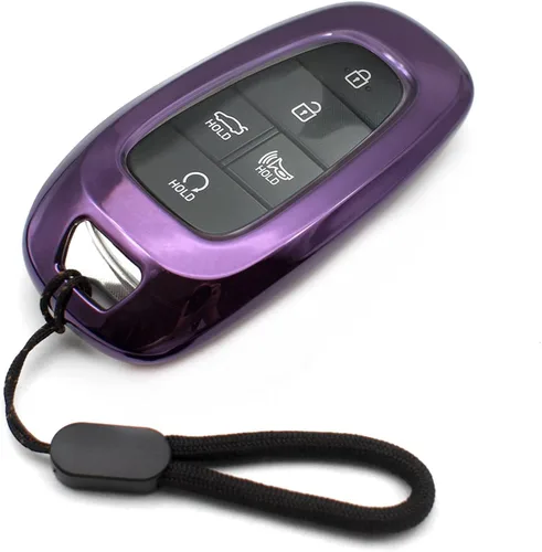 Vista 9 de MECHCOS Compatible con Hyundai Tucson Santa Cruz Palisade Ioniq 5 Santa Fe Nexo Sonata Ioniq TPU Azul Funda para Llavero Estuche Soporte Remoto