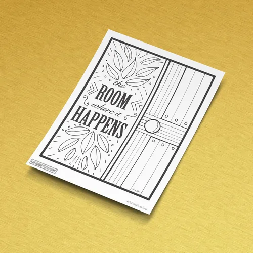 Vista 17 de Coloring Broadway - Páginas para colorear inspiradas en Hamilton (juego de 4), colección Legacy, mercancía musical de Hamilton, impresas