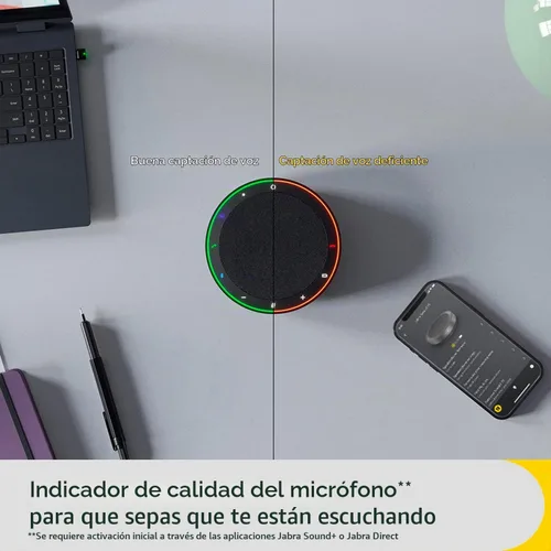 Vista 4 de Jabra Speak2 75 SE (segunda edición) Altavoz inalámbrico Bluetooth – 4 micrófonos con cancelación de ruido, altavoces de 2.559 in – Nueva función