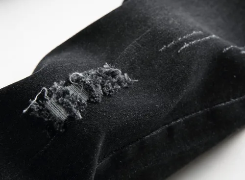 Vista 5 de FREDD MARSHALL Pantalón de mezclilla ajustado y elástico destruido destruido negro para niño