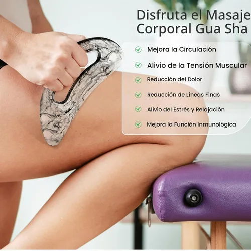 Vista 3 de Gran herramienta de masaje Gua Sha, masajeador de drenaje linfático, cuerpo Negro