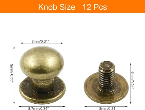 Vista 2 de Biaungdo 12 piezas tiradores de cajón mini de 0.31" x 0.39" pulgadas, pomos redondos para gabinete, tiradores para tocador armario cofre cajón cajas