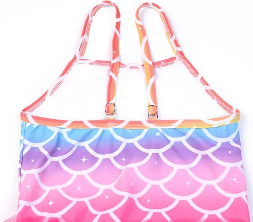 Vista 5 de Jxstar Trajes de baño de una pieza para niñas con falda con volantes