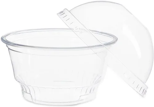 Vista 8 de Juvale Vasos de plástico con tapas, 5 onzas, transparentes, paquete de 50 unidades, tazas de postre y recipientes de helado con tapas de cúpula