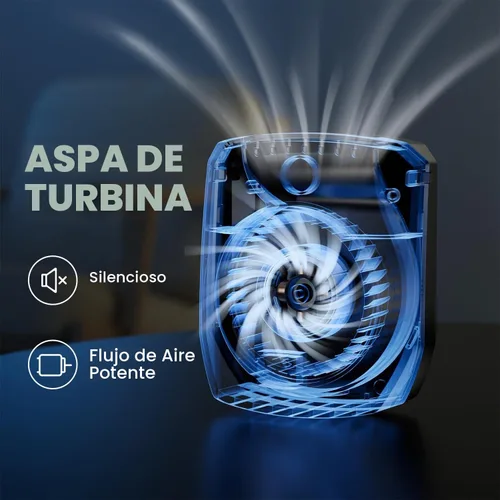 Vista 4 de LEMOISTAR Mini ventilador de cinturón portátil con clip de cintura, 5000 mAh, funciona con pilas, ventilador de collar portátil manos libres, máximo