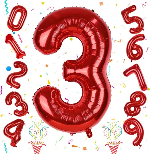 Vista 68 de Globos de Sirena Número 0 de 40 Pulgadas, Juego de Globos de Números Grandes Morado Verde Azulado Arcoíris 0-9, Globos de Números de Papel
