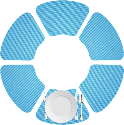 Vista 8 de Kraftware Juego de 6 manteles individuales de cuña de red para mesa redonda, perla ennegrecida, tamaño pequeño