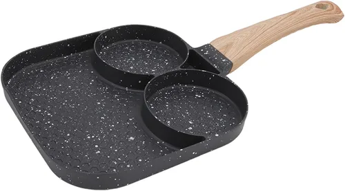 Vista 3 de Sartén antiadherente 3 en 1, sartén para huevos, sartén seccional para desayuno que evita que se pegue resistente al calor, sartén dividida