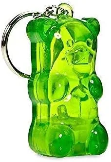 Vista 7 de Gummygoods Llavero de oso de goma de tamaño mordido, luz nocturna para niños, luz LED, batería incluida