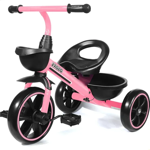Vista 15 de KRIDDO - Triciclo para niños de 2 a 5 años - Regalo para niños pequeños - Negro