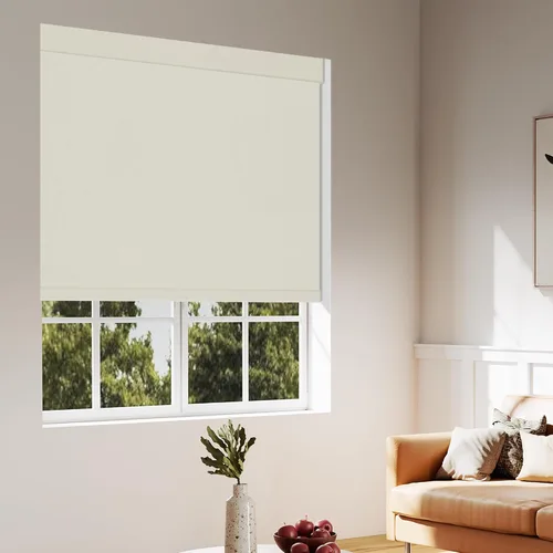 Vista 7 de Persianas enrollables solares sin cordones con filtro de luz para ventanas con cenefa de casete, cortinas traslúcidas y reducen el deslumbramiento