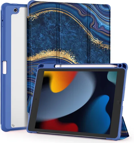 Vista 9 de OKP Funda para iPad de 9ª/8ª/7ª Generación (2021/2020/2019), Fundas para iPad de 10.2 pulgadas con Soporte Tríptico, Funda Delgada para iPad