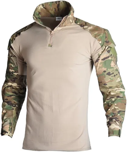 Vista 3 de Lilychan Trajes militares tácticos para hombre, de manga larga, uniformes antidesgarros, camisa y pantalones, coderas, rodilleras con gorra