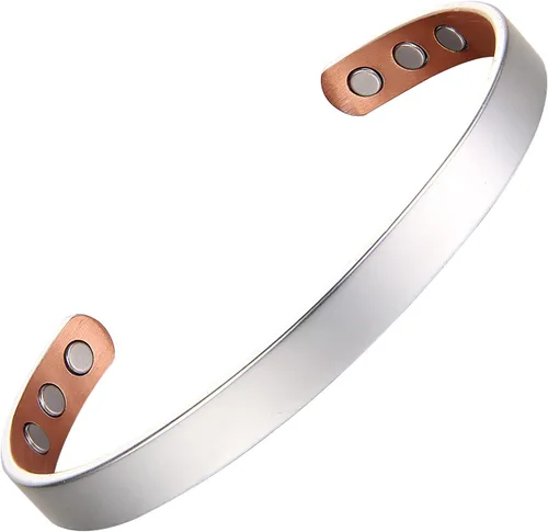 Vista 12 de MagEnergy Pulsera de cobre para hombres y mujeres, 99.9% de cobre puro brazalete magnético con 8 imanes de 3500 Gauss, regalo de joyería ajustable