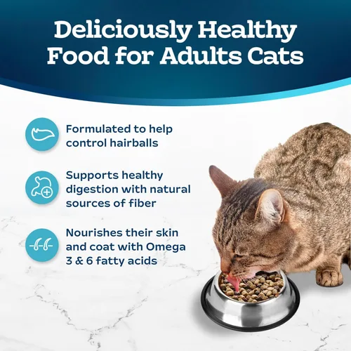 Vista 4 de Blue Buffalo Tastefuls alimento seco para gatos adultos con cuidado del pelo de bola, hecho en Estados Unidos con ingredientes naturales, receta