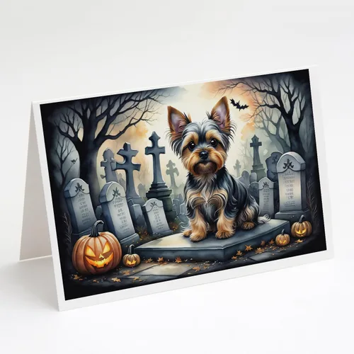 Vista 4 de Caroline's Treasures DAC2042GCA7P Golden Retriever - Tarjetas de felicitación y sobres de Halloween espeluznantes, paquete de 8 tarjetas en blanco