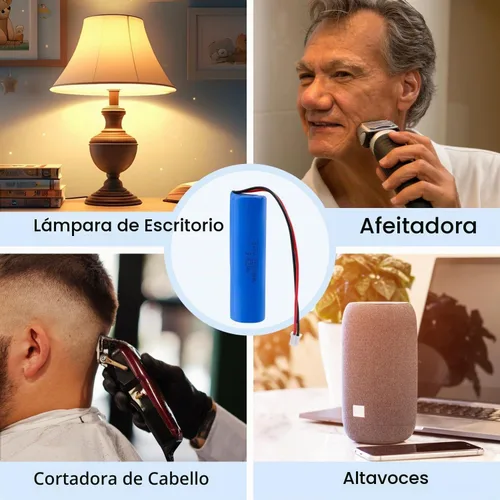 Vista 6 de Batería recargable de iones de litio de 3.7 V 2600 mAh, conector PH2.0 de 2 pines, batería de repuesto para electrónica de bricolaje, juguetes